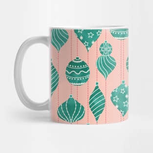 Blush and Green Christmas Bubbles Mug